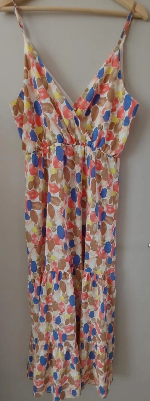 Zomerse jurk met kleurrijke print, maat L